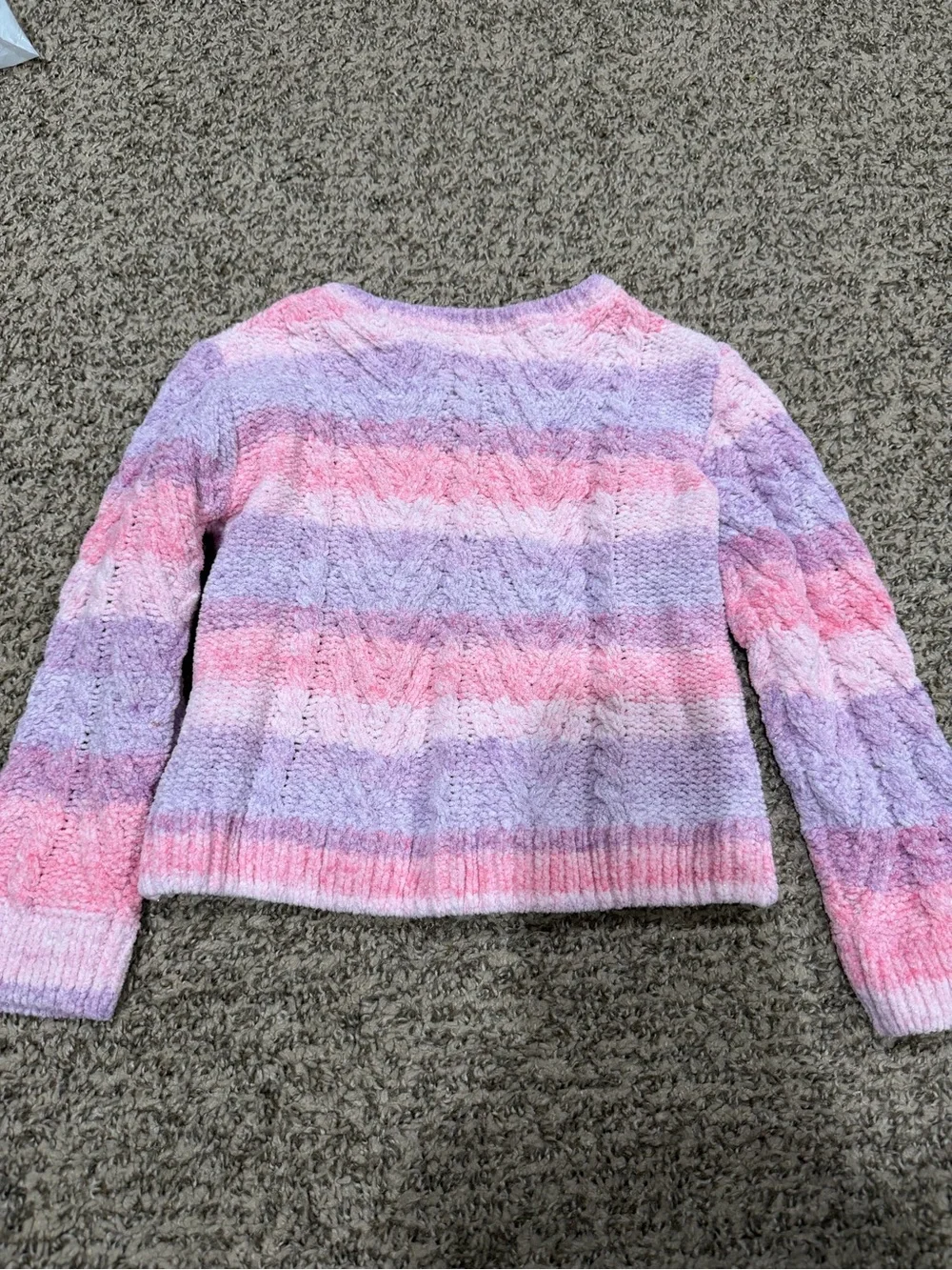 The Children's Place Pastel Pink & Lavender Striped Crewneck Sweater